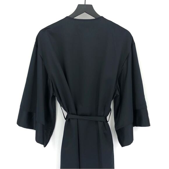 THIRDLOVE Satin Short Robe Black OS - Picture 9 of 9